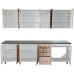 Bucatarie Zebra 260 cm din MDF Sonoma Mustata cu blat termoizolant gri